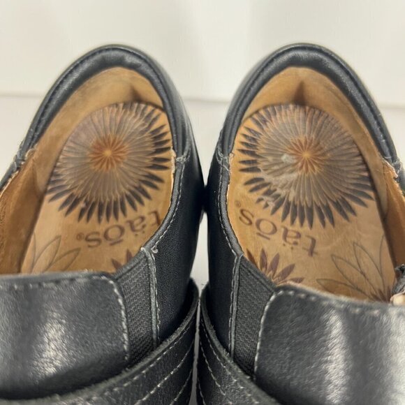 Taos Splurge Black Leather Mary Jane Wedge Casual Heeled Shoe Sz 9 - Picture 4 of 15